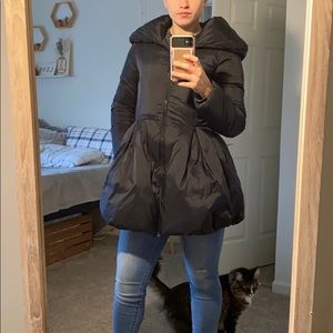 Alice + Olivia Blakey flared puffer coat